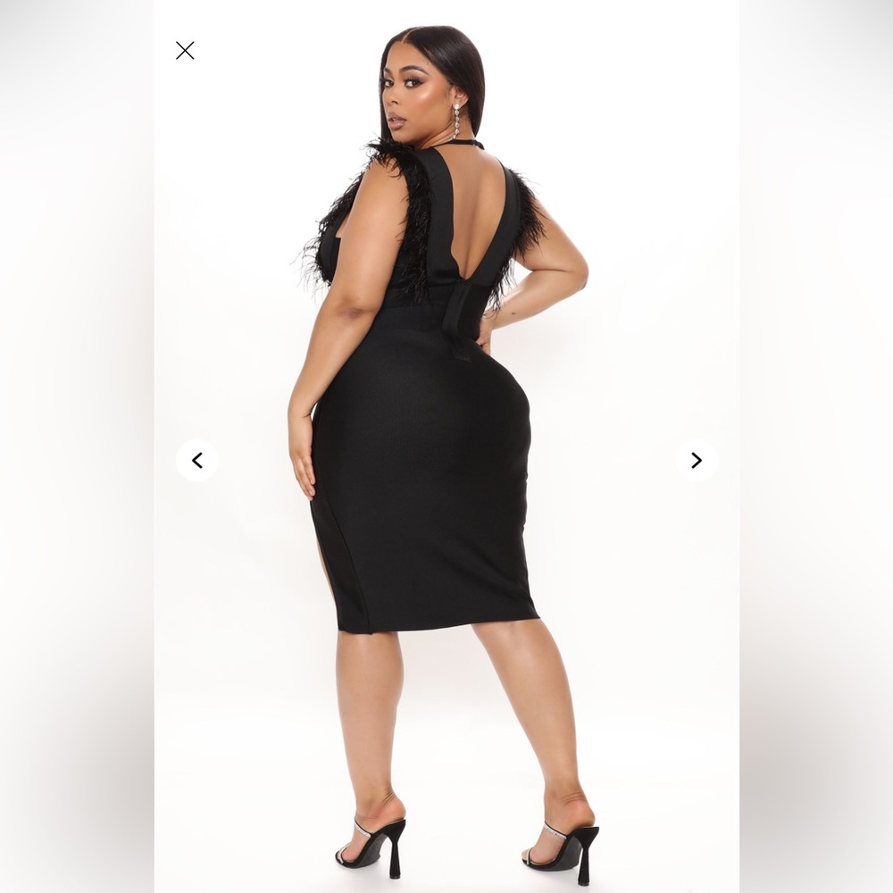Dinner in Milan Bandage Midi Dress- black - Picture 4 of 5